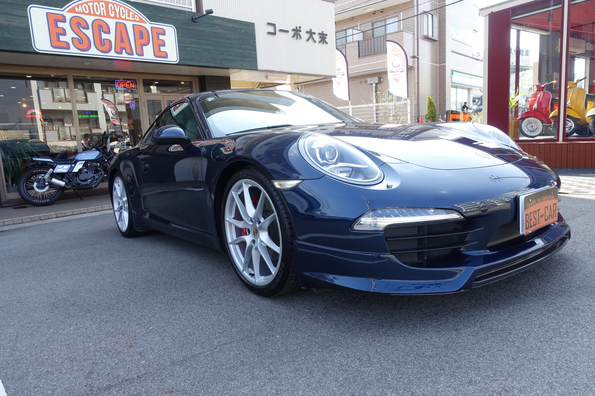 2013y ポルシェ９１１カレラ ＰＤＫ　ＰＡＳＭ純正ＯＰ２０ｉｎアルミ　スポーツマフラーレッドキャリパー